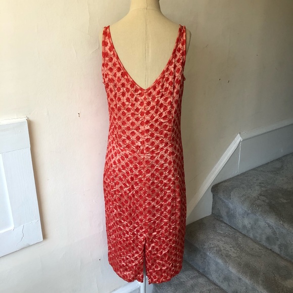 Piazza Sempione Red Crinkle Silk Burnout Dress - Picture 3 of 10